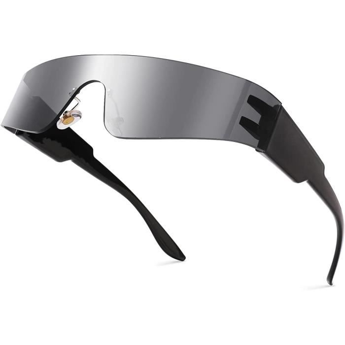 Lunettes de Soleil Futuristes Y2K Argent Sans Cadre Lunette