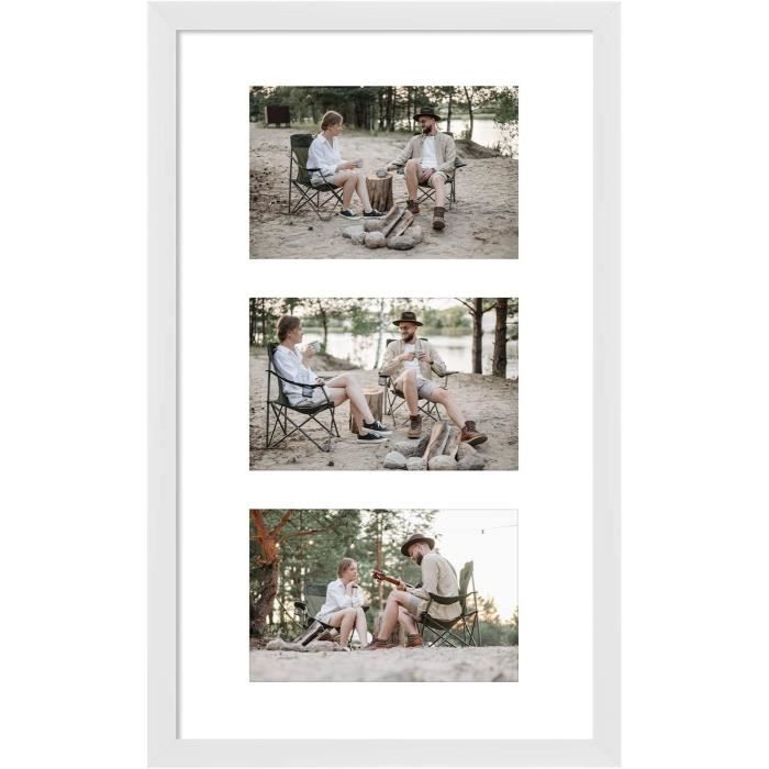 Cadre Photo Bois Blanc 10x15cm - Cadre Décoratif Avec Support