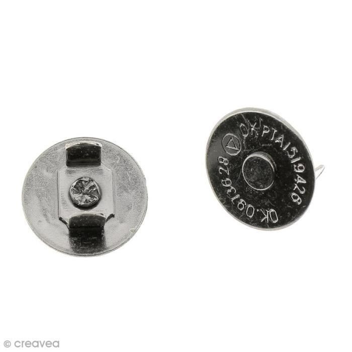 Fermeture magnétique à griffes - Ronde - Noir - 14 x 2 mm - 5 pcs