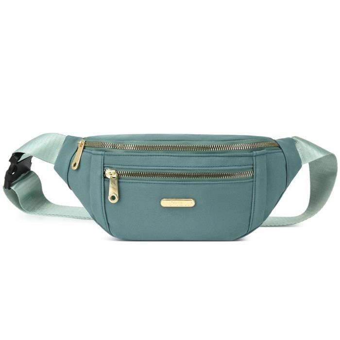 Sac Banane Unisexe Imperméable - 4 Poches Zippées - Ceinture Réglable Jusqu'à 170 Cm - Idéal Sport