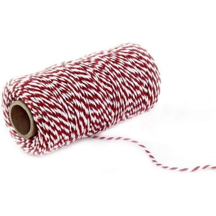 Corde Macramé Creative Deco 3mm X 200m - Coton Et Polyester, Rouge, Pour DIY Et Décoration