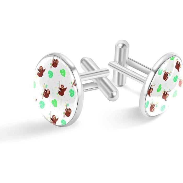 Boutons De Manchette Homme En Acier Inoxydable - Design Fusée Motif Carré Rouge, Cadeau élégant 2.6x0.9cm - 8