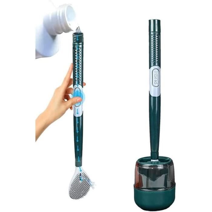 Brosse WC Avec Réservoir De Liquide - Montage Murale Sans Perçage - Nettoyage Toilettes Facile