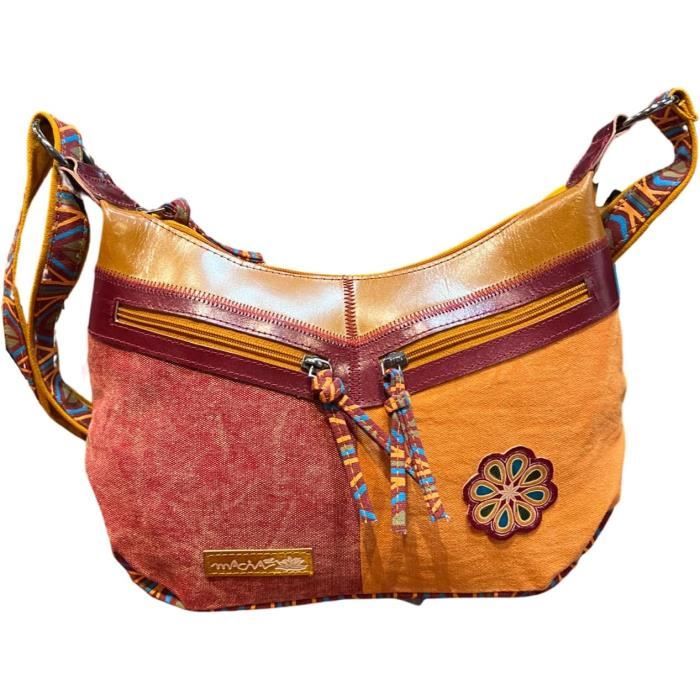 Sac Bandouli re En Coton Et Cuir Pour Femme Indien Ethnique Sac