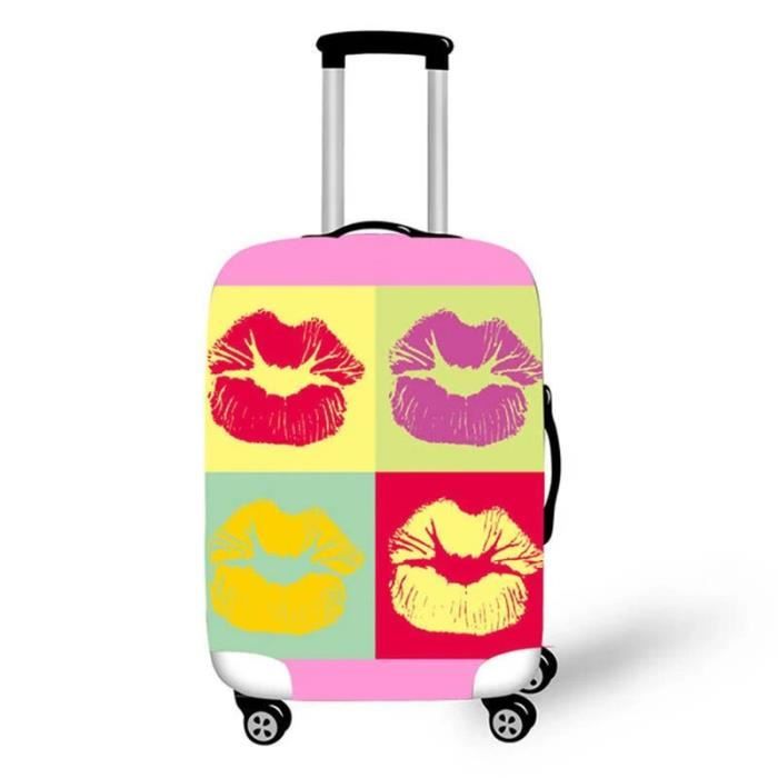 Housse De Valise Extensible Rouge UKCOCO - Protection Anti-rayures Et Poussière Pour Bagages 26-30 Pouces, Transport Aérien