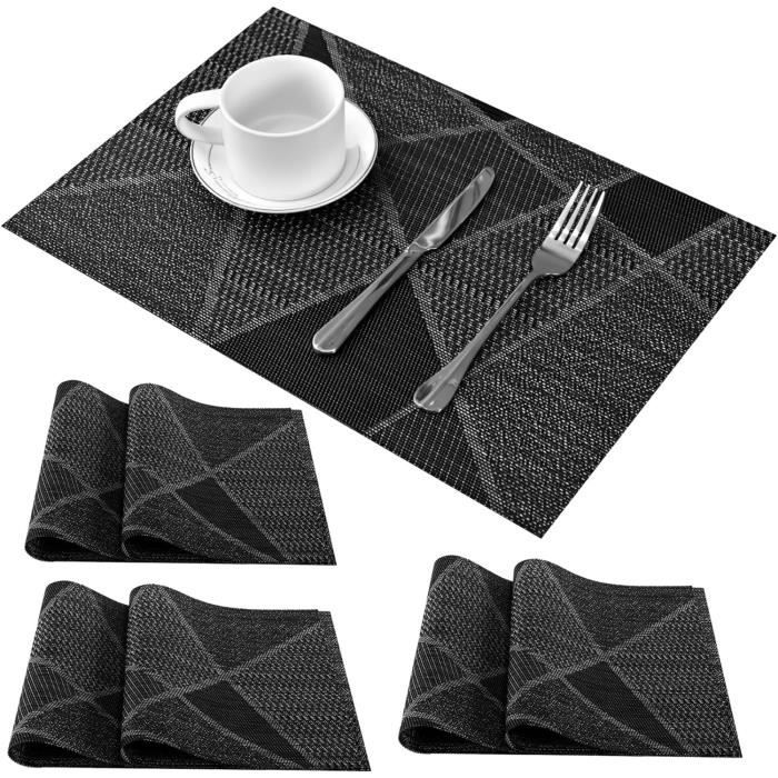 Lot de 6 sets de table lavables - En PVC - Résistants à la chaleur - Antidérapants - Anti-taches et lavables - Pour cuisine, table à manger - 30 x 45 cm - Rouge