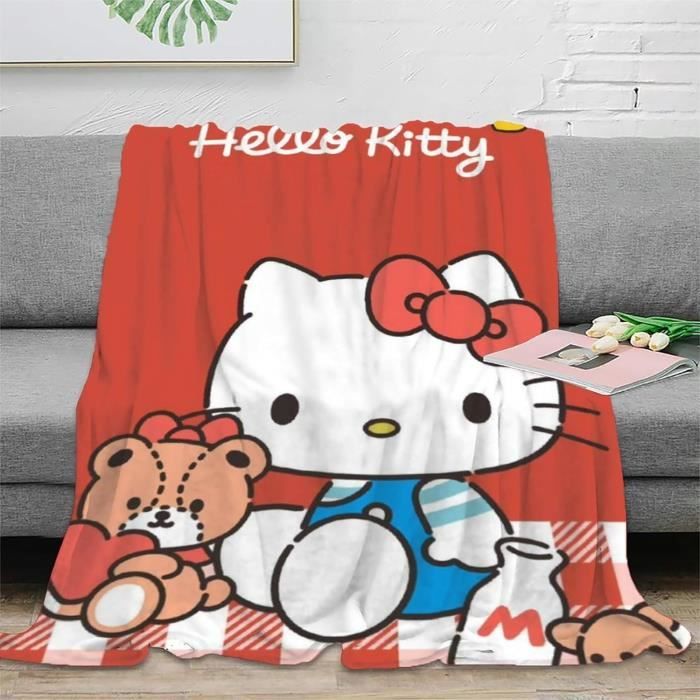 Couverture - Hello Kitty - Flanelle microfibre 100% polyester - Imprimée 3D - 150 x 200 cm