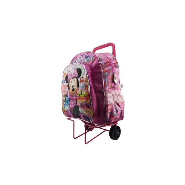 Sac à roulettes Minnie Traveler rose 40 CM HAUT DE GAMME - Cartable