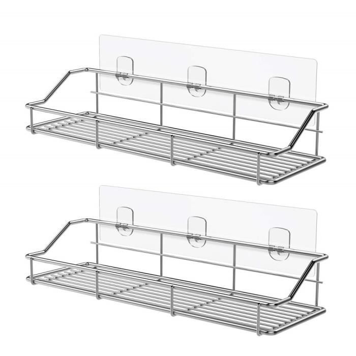 Serviteur De Douche Etagere Pour Salle De Bain Panier Toilette Cuisine Spice Rack Acier Inoxydable Sus304 Sans Percage 2 Pack Achat Vente Porte Accessoire Serviteur De Douche Etager Cdiscount