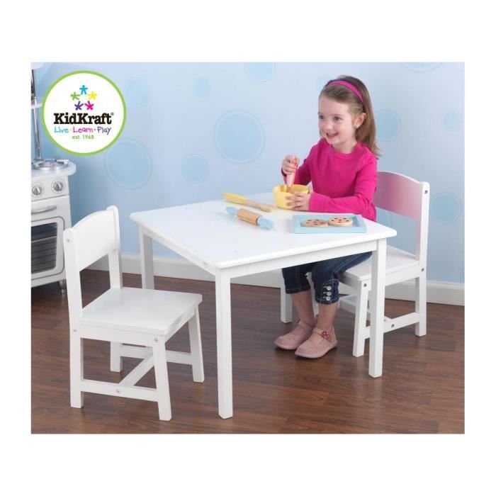 Table Et Deux Chaise En Bois Blanc Pour Chambre Bebe Et Enfant Achat Vente Table Et Chaise 2009901986626