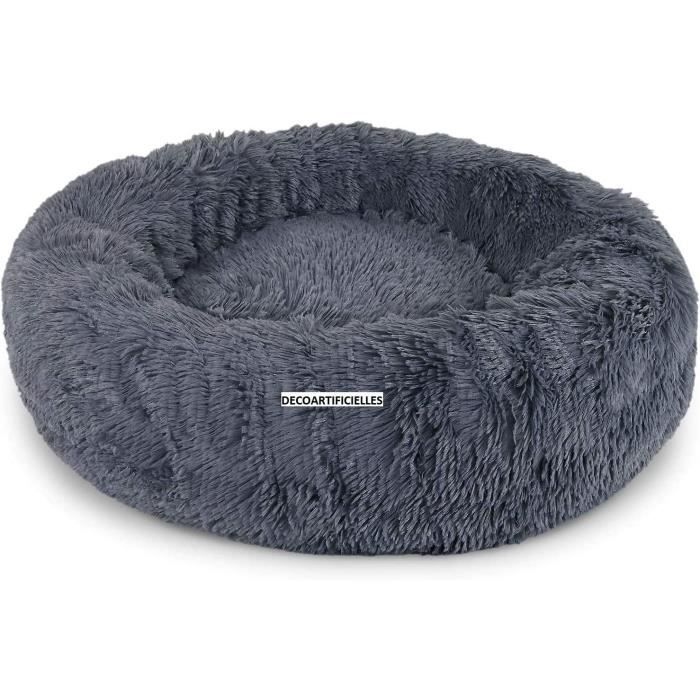 Panier Rond pour Chien Coussin pour Chat Panier Donut (60 cm diamétre extérieur, Gris Clair)[430]