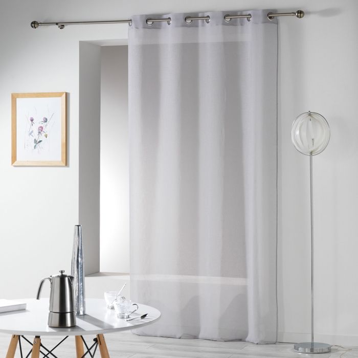 PANNEAU A OEILLETS 140 x 240 CM ORGANZA DEVORE GEOMATIC BLANC