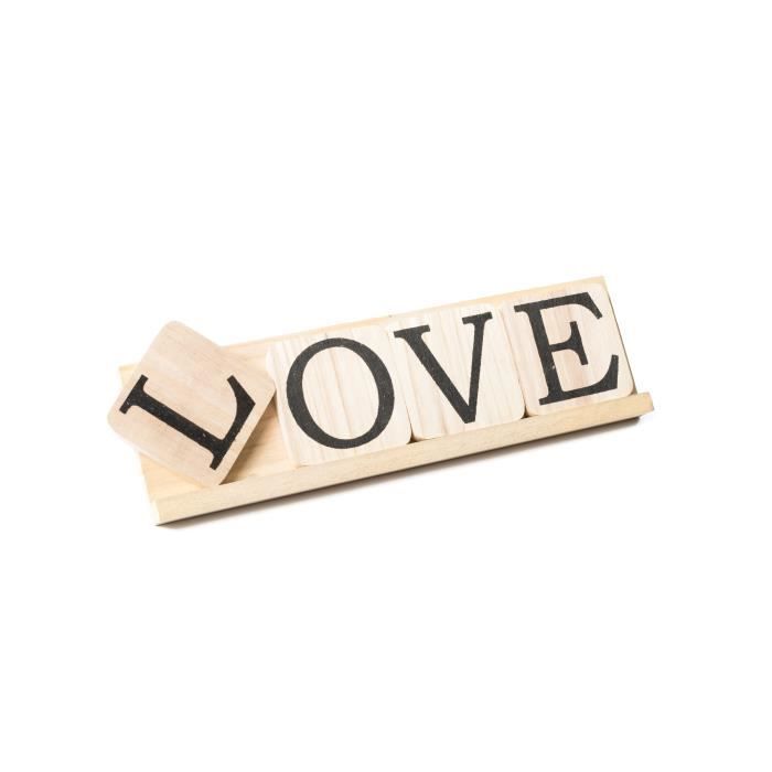 Mot en bois /à d/écorer Love 30 x 16,5 cm