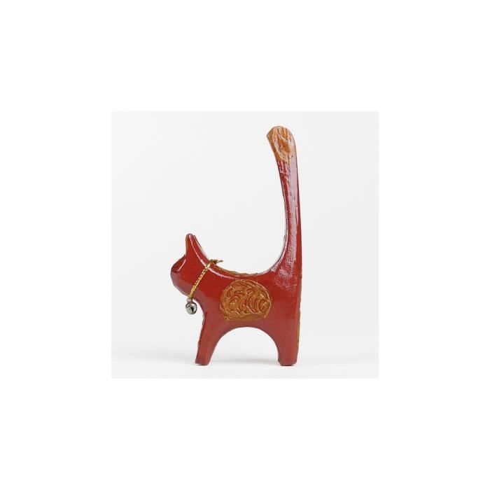 Chat Porte Bague De Bois Peint Rouge Bordeaux Cdiscount Maison