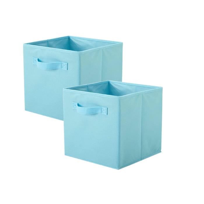 Cube de rangement pliable en tissu pour une utilisation en forme de cube (bleu ciel 2 ensemble)
