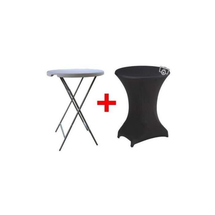 Table Haute Bar Pliante Mange Debout Housse Noir Achat Vente