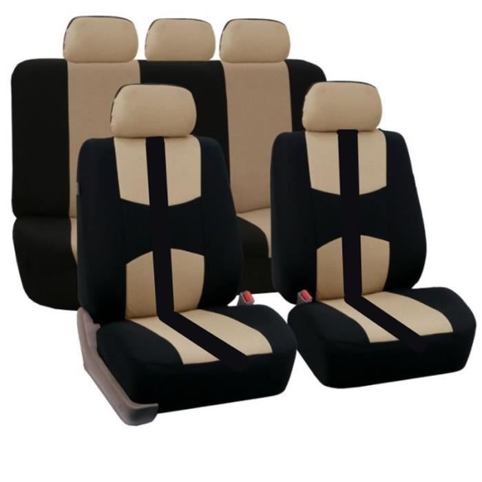 Housse de protection universelle pour sièges de voiture, 5 places, accessoires d'intérieur, décorat Beige