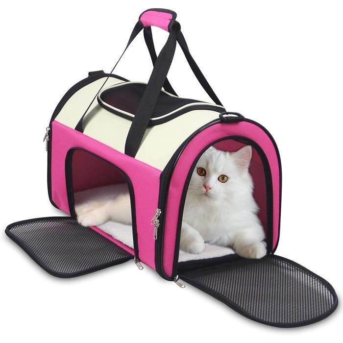 Galapiat Sac Transport Chat Pliable Rose Taille Large 50 X 29 5 X 32 Cm Panier Transport Chat Chien A Porter A L Epaul Cdiscount
