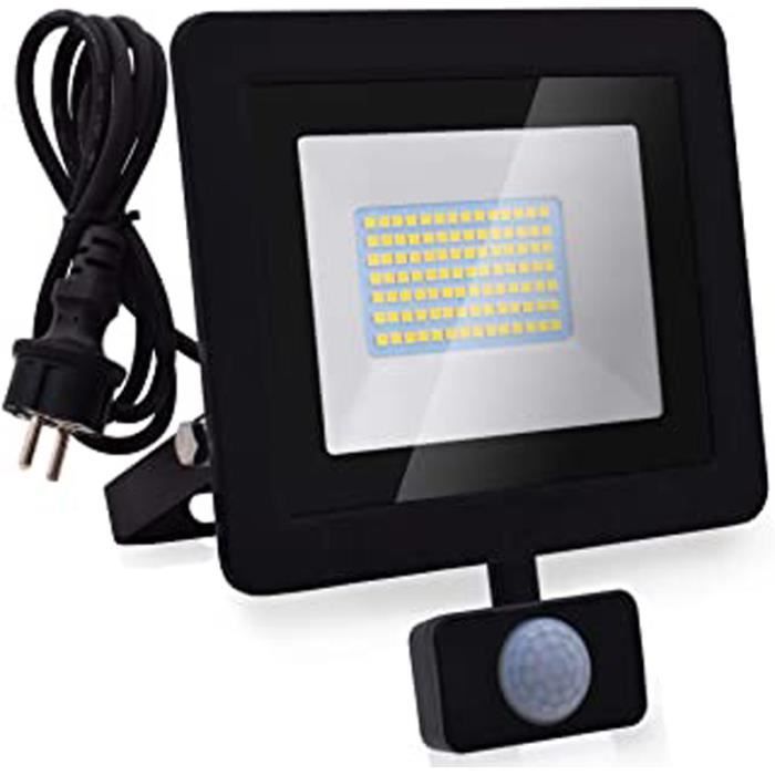 Projecteur LED 50W Avec Détecteur De Mouvement - 5000LM Blanc Froid - IP66 Étanche - Éclairage Extérieur Jardin Garage