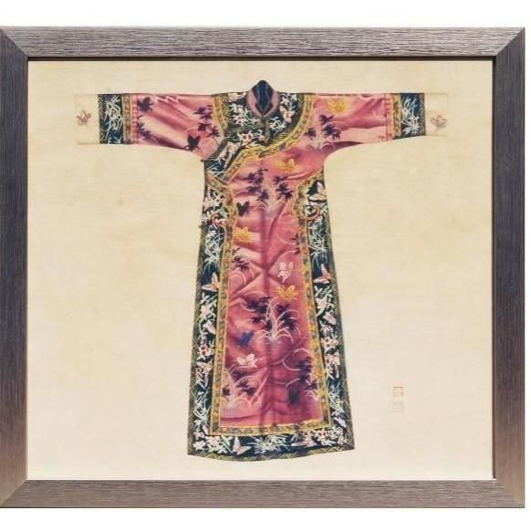 Tableau sur Toile - Fine Asianliving - Robe Chinoise Qipao - Rose - 33x36 cm - Décoration Murale