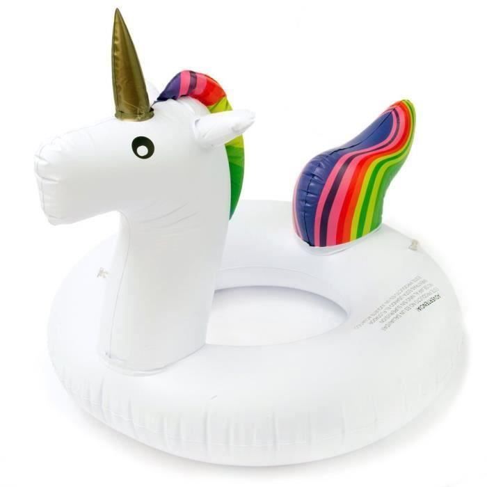 Bouée Bébé Licorne Avec Siège Et Auvent - Gonflable, Pour 6 à 48 Mois (jusqu'à 18 Kg)