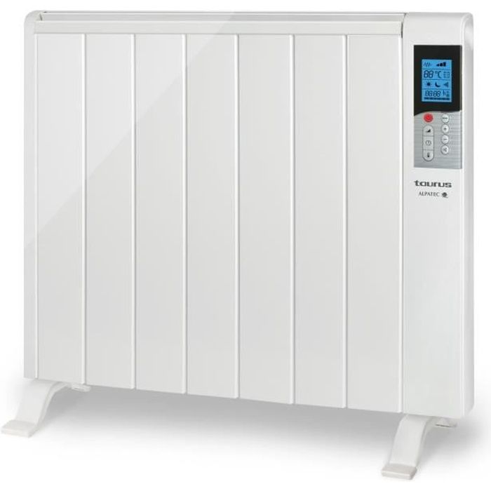 Radiateur électrique à inertie sèche TAURUS ALPATEC Tanger 1500 - 1500W - Programmable - Blanc