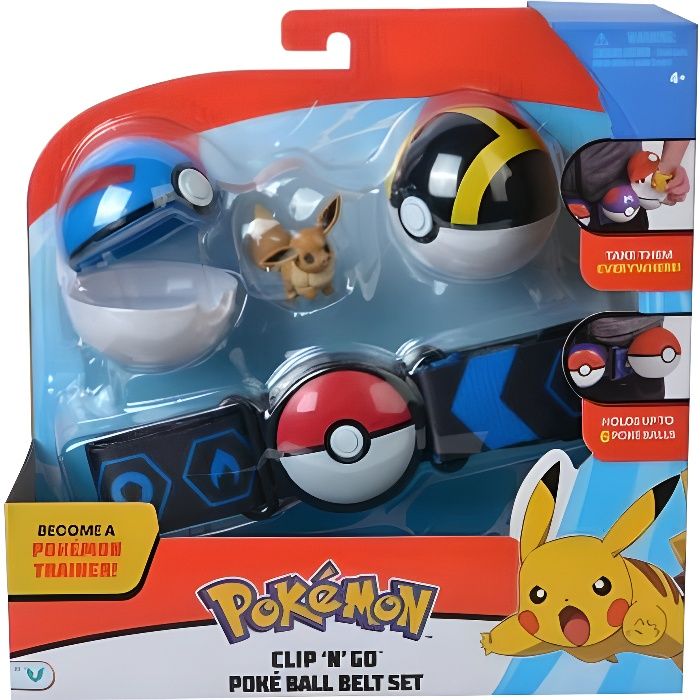 Ceinture POKEMON POKEBALL FIGURINE dresseur PIKACHU Sacha