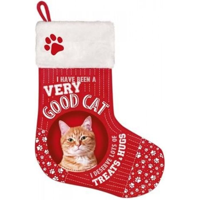 Chaussette De Noel Sur Le Theme Du Chat Roux Achat Vente Chaussette De Noel Cdiscount