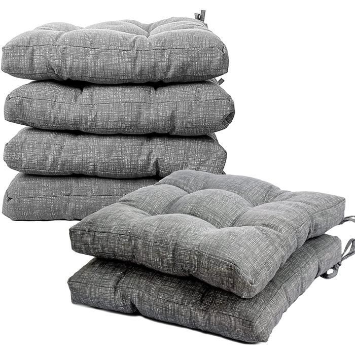 Lot De 4 Galette De Chaise Déhoussable et Lavable,YSTP Coussin De Chaise  D'Intérieur, Coussin De SièGe De Jardin Décoration, Gris - Cdiscount Maison