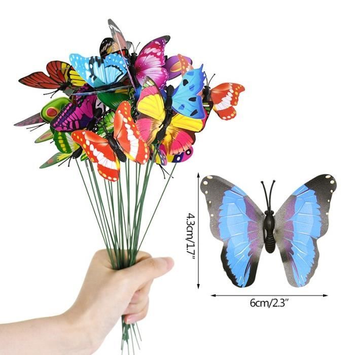 Lampes Solaires Papillons Multicolores - Lot De 4, IP65 | Décoration Jardin, Allée, Terrasse