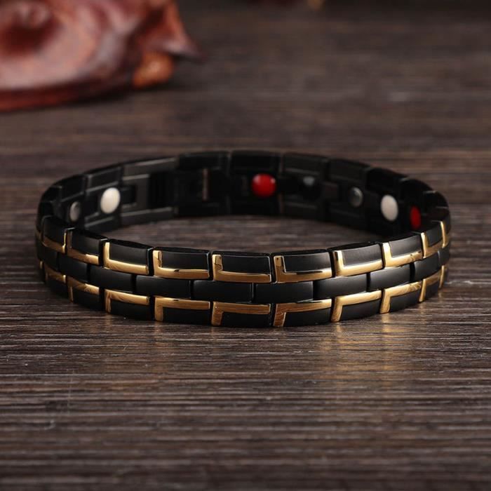 Qiilu bracelet magnétique Bracelet homme magnétique en acier