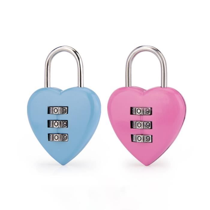Lot De 2 Cadenas En Forme De Cœur Avec 2 Clés En Métal Pour Agenda