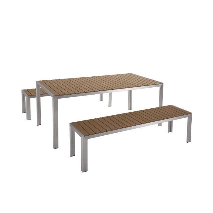Beliani  Ensemble de jardin en aluminium et bois composite marron