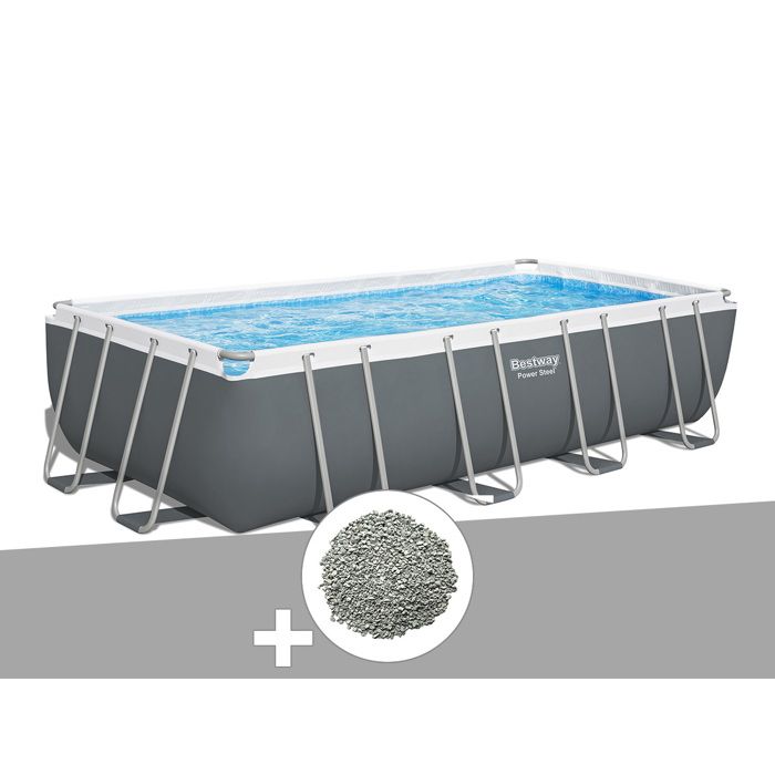 Kit Piscine hors sol tubulaire BESTWAY Power Steel™ 549 x 274 x 122 cm Rectangulaire Avec pompe échelle bâche