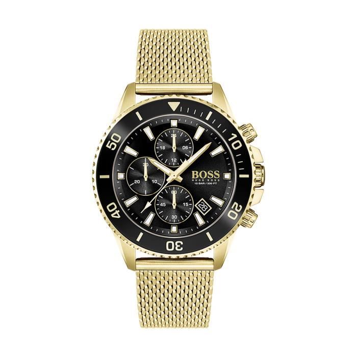 Montre Homme - HUGO BOSS - BLACK ATHLEISURE - Acier Jaune - Boîtier Rond - 45 mm