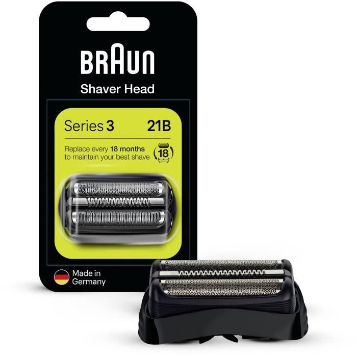 Tête de rechange 21B pour rasoir électrique Braun Series 3 - Noir