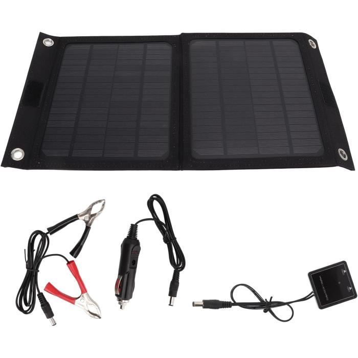 Kit Panneau Solaire 15W 12V étanche IP65 Avec Pinces Crocodiles - Portable Pour Camping, Bateau, Maison