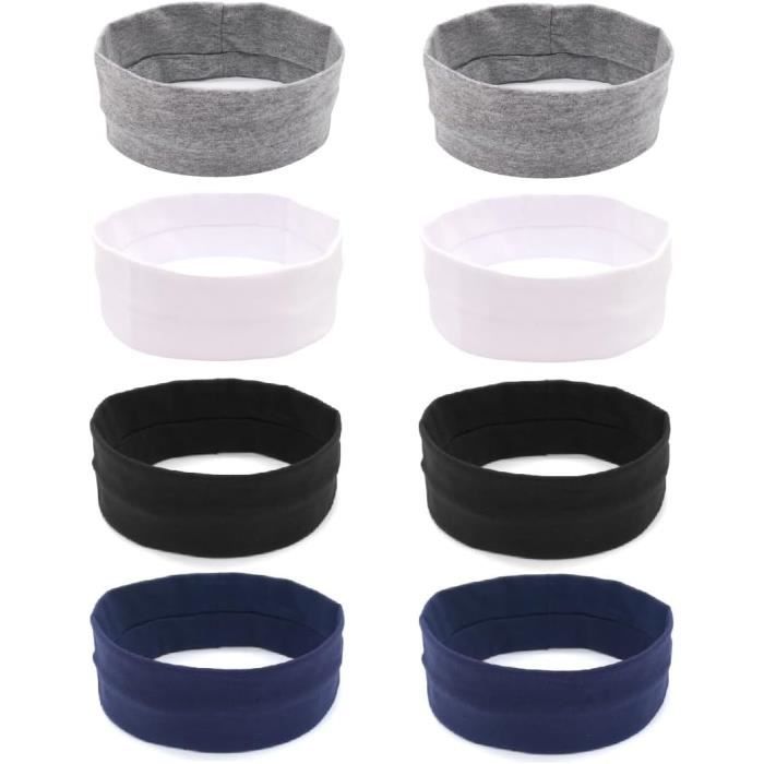 Lot De 10 Bandeaux De Tête Unisexes - Coton/élasthanne - 19.5x5 Cm - Anti-glisse Pour Sport, Yoga, Quotidien - 7
