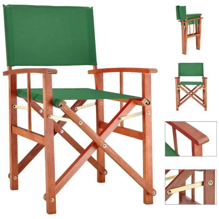Chaise de Jardin pliante Cannes DEUBA en bois d'eucalyptus certifié FSC® - Vert