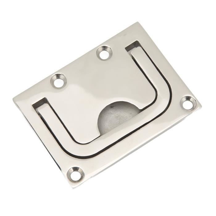 Poignée Encastrée Acier Inoxydable 316 Pour Trappe Bateau - 50x50 Mm, Finition Miroir