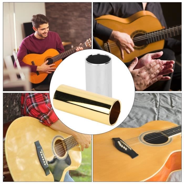 Gasea 3 Pack Glissières Acier Inox Pour Guitare Basse - 50mm 60mm 70mm Bottleneck