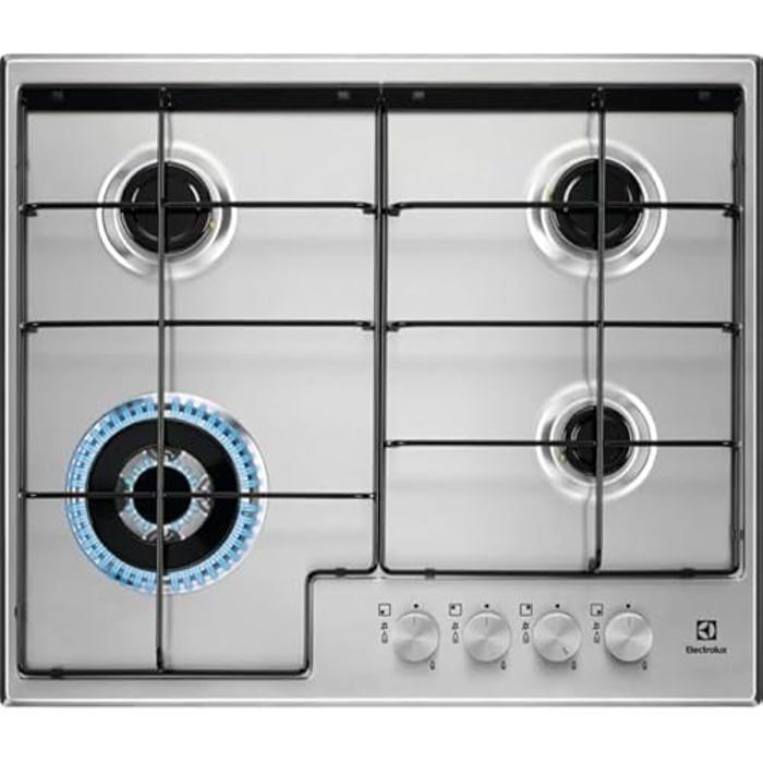 Cuisinière Gaz Electrolux EGS6434X Acier inoxydable 59.5 cm 4 brûleurs SecurGas - vue 1