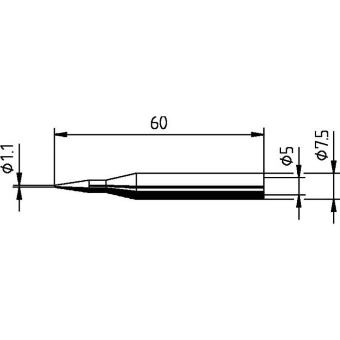 Panne de fer à souder forme de crayon Ersa 0172BD 0172BD/SB Taille de la panne 1.10 mm 1 pc(s)