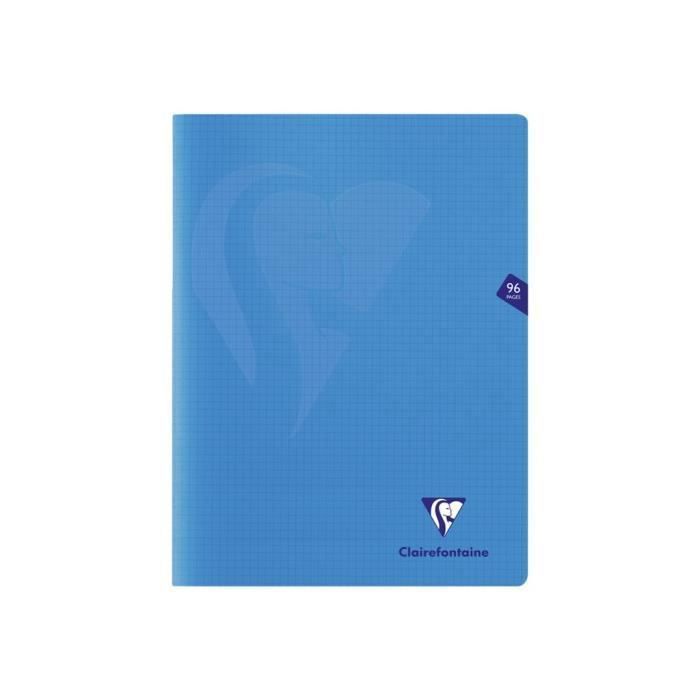 Clairefontaine MIMESYS Cahier agrafé 240 x 320 mm 48 feuilles - 96 pages petits carreaux bleu polypropylène (PP)