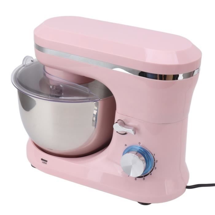 Batteur Sur Socle 7 Vitesses Avec Bol Inox 3QT - Accessoires : Crochet Pétrin, Fouet, Batteur Plat (Kseely) - 2