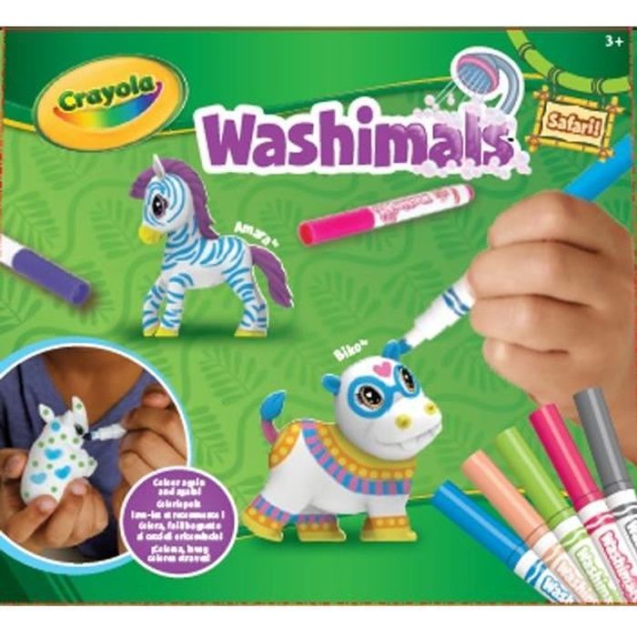 Washimals Coloriage Kit Safari 2 Mes Animaux A Colorier Loisirs Creatifs Cdiscount Jeux Jouets
