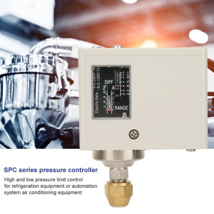 Pressostat Compresseur Air 90-110 PSI | Commutateur Pression 110-220V AC / 6-36V DC | Pour Suspension Auto, Tracteur, Pompe à Air - 7