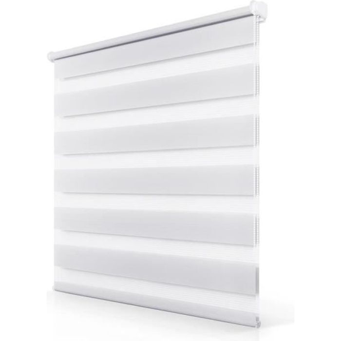klemmfix easy fix store enrouleur jour nuit double couches sans percage blanc 50 x 150 cm achat vente store de fenetre cdiscount