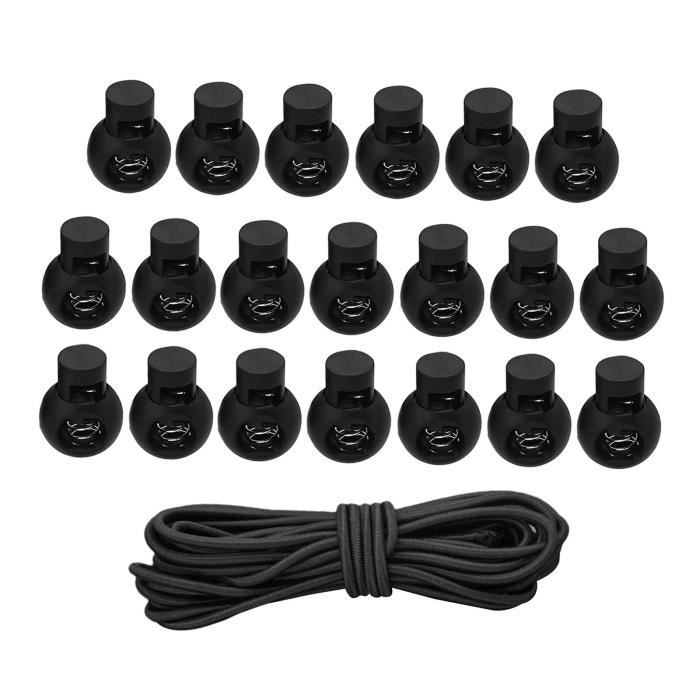 DXLing 30 Pièces Serrures à Ressort en Plastique Écluses Fermeture du Cordon de Ressort Extrémités de Cordon à Deux Trous Ovale Élastique de Butée à Bascule à Ressort Fin pour Cordons de