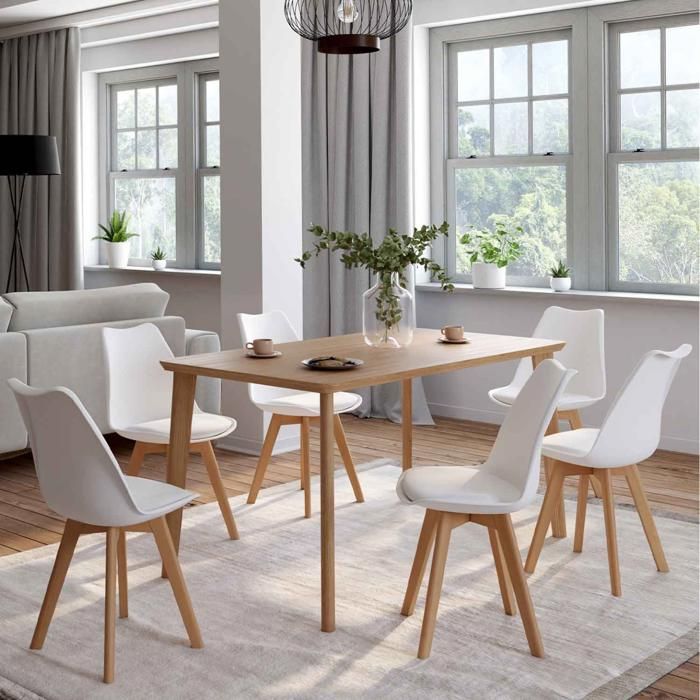lot de 6 chaises sara blanches pour salle a manger achat vente chaise cdiscount
